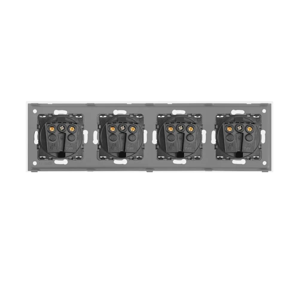 Luxion Quadruple Wall Socket with Aluminium Frame – Dimensions