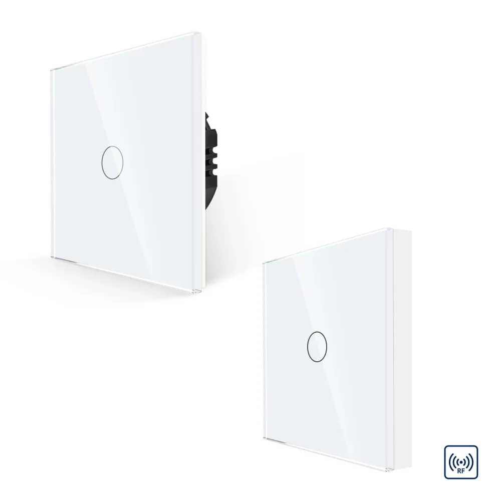 Luxion Glass Touch Light Switch Kit – 1 Gang RF433 Switch + 1 Channel RF433 Remote Control