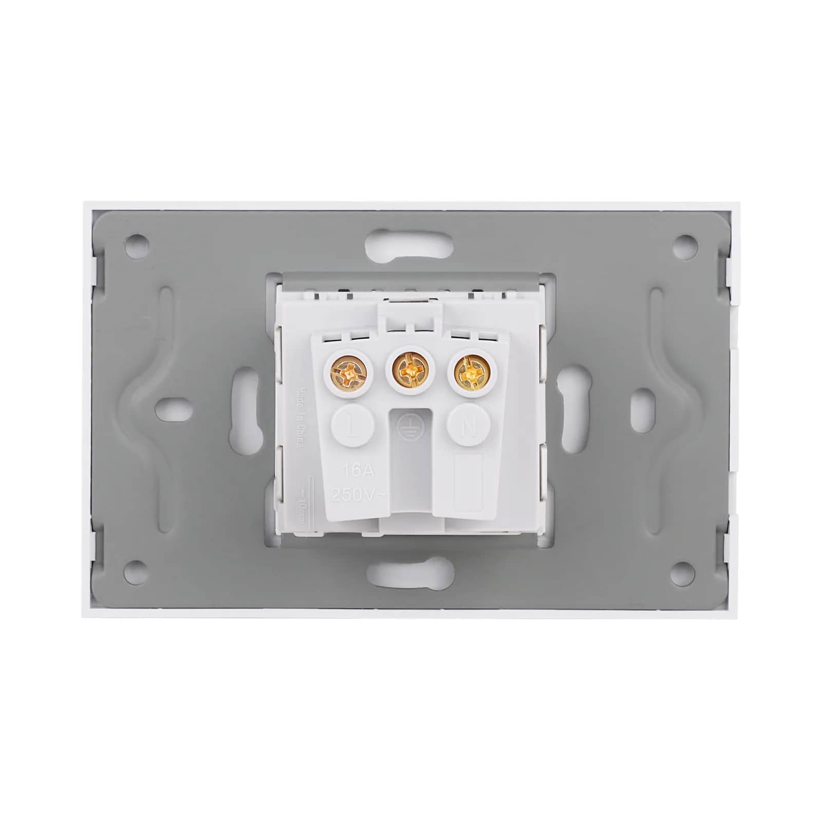 Luxion Single Socket with Glass Frame – Italian Standard, 2/3M – White — image 4