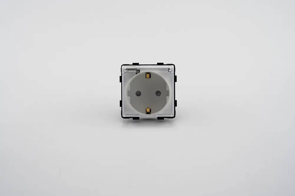 Luxion Single Socket Module with Cover – Without Glass Frame – White — image 5