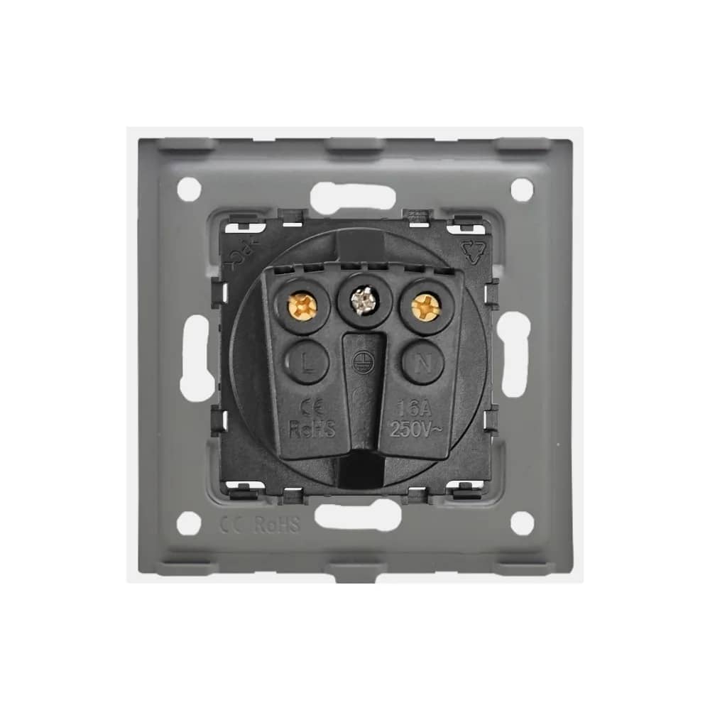 Luxion Single Socket with Protective Cover and Aluminium Frame – Dimensions
