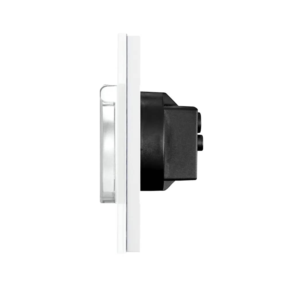 Luxion Single Socket with Protective Cover and Glass Frame – White — image 4