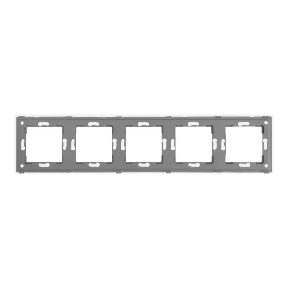 Luxion Tempered Glass 5-Gang Frame – White — image 4