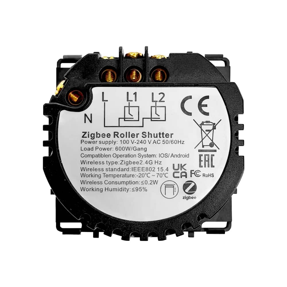 Luxion Touch Roller Shutter Switch Module – Zigbee Tuya Protocol LX-ZT-J201 – Dimensions