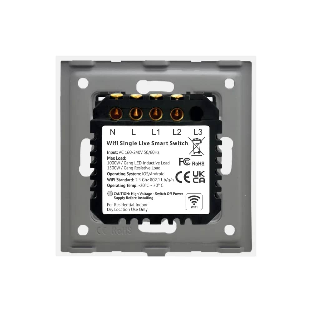 Luxion Wi-Fi Glass Touch Light Switch – 2 Gang – Does Not Discolour