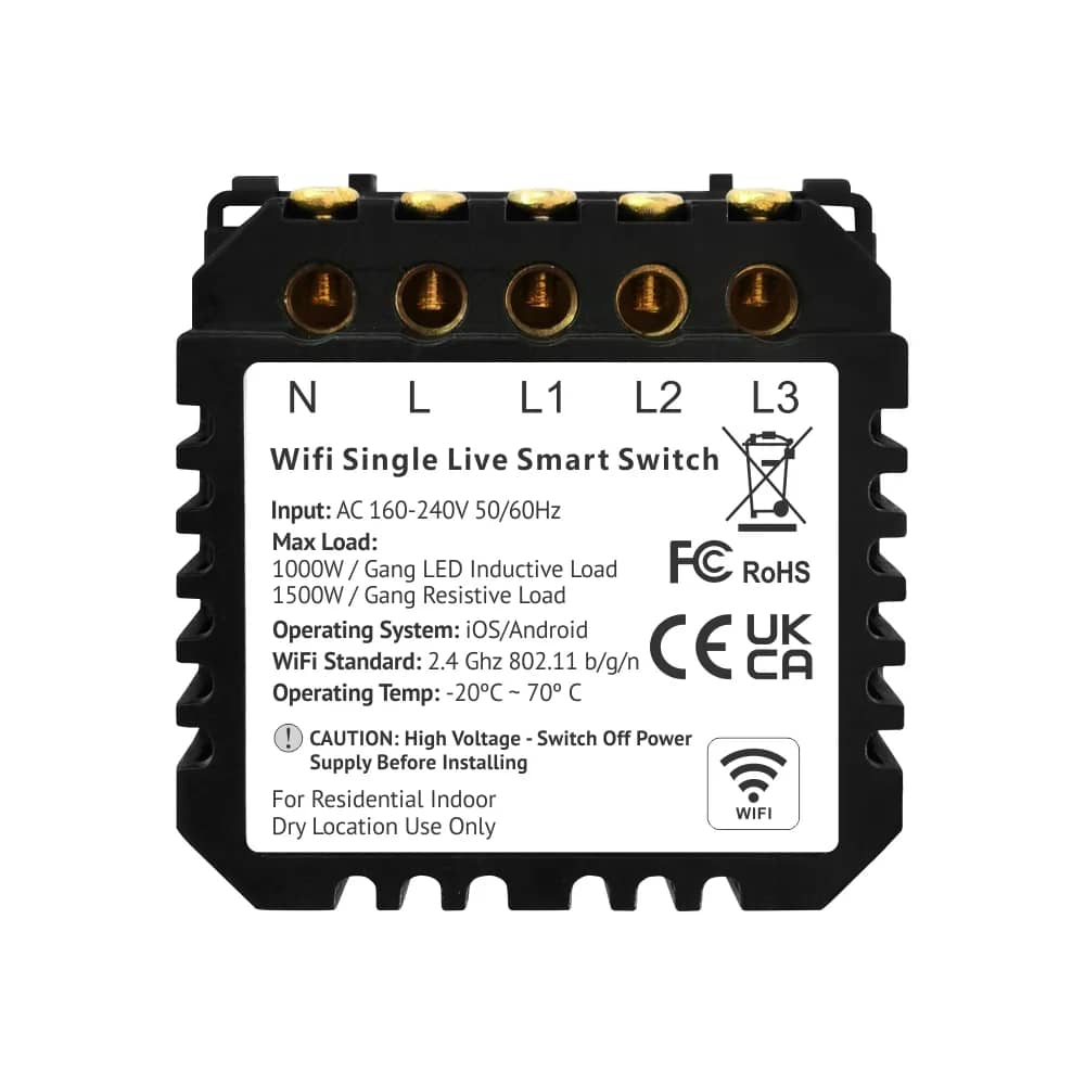 Luxion Wi-Fi Touch Light Switch Module – 3 Gang (LX-WT2-301) – Technical Data