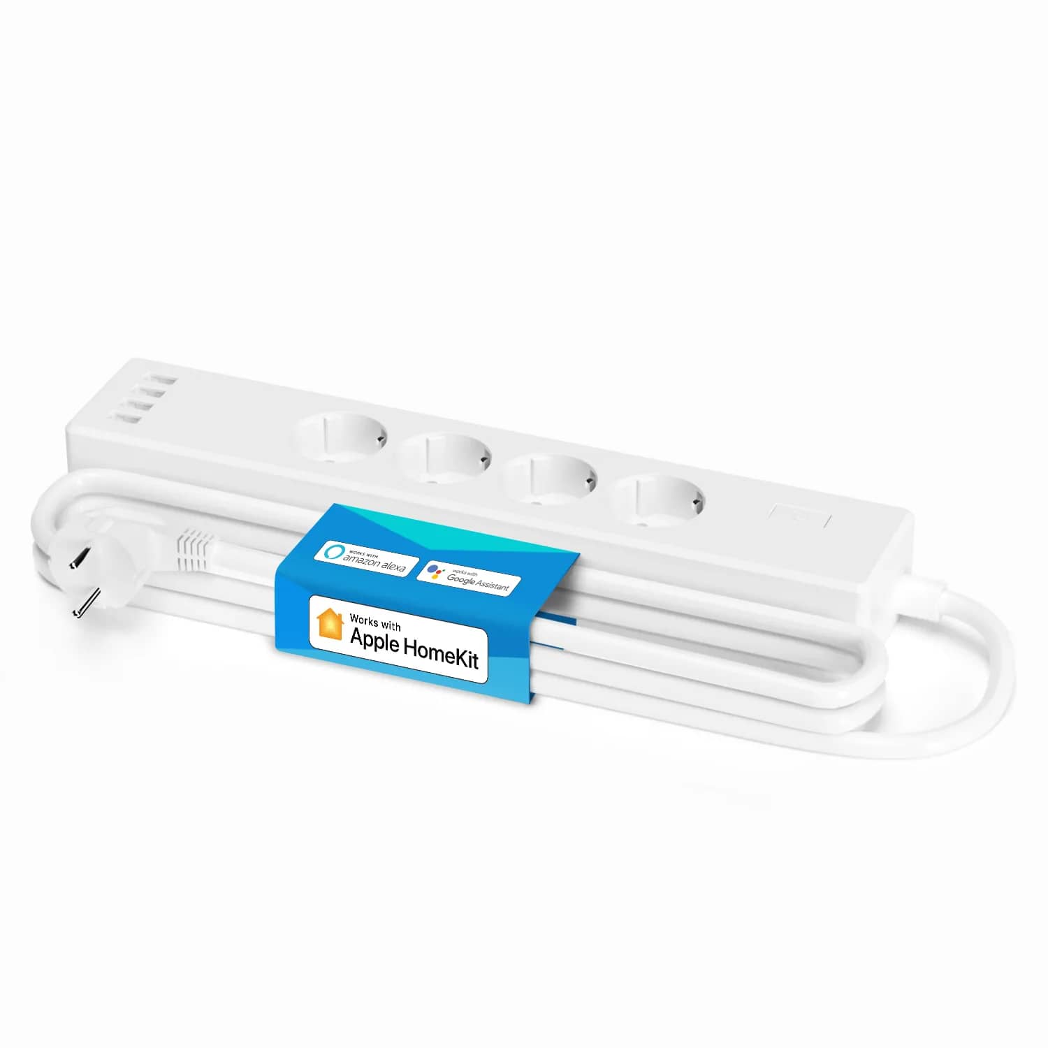 Meross MSS425F Smart Power Strip – 4 Sockets & 4 USB Ports, 1.8 m, Wi-Fi, App Control