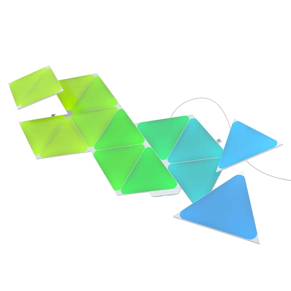 Nanoleaf Shapes Triangles Light Panels Kit – 15 Panels, RGBW LED, Music Sensor, 2.5 m Cable, Voice Assistant Compatible – Experience a New Way to Listen to Music