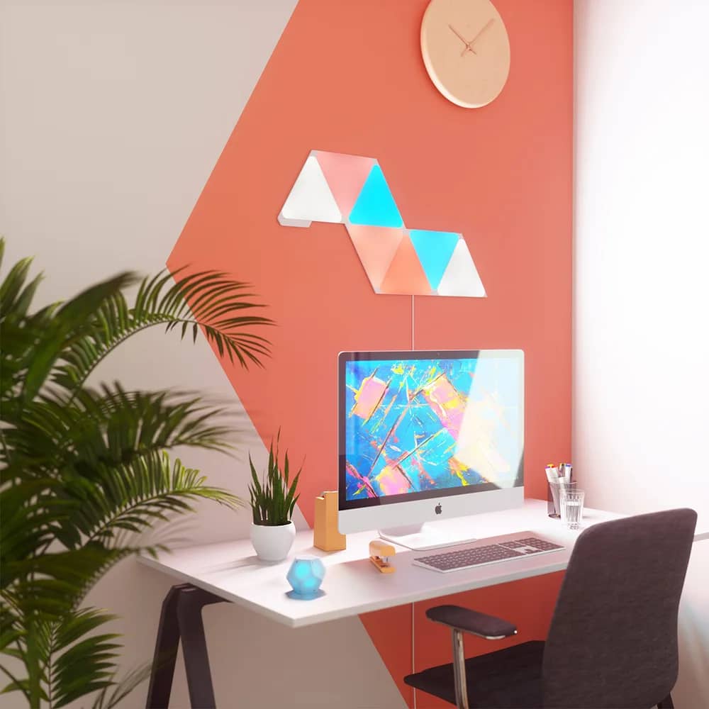 Nanoleaf Shapes Triangles Light Panels Expansion Pack – 3 Panels, 16 Million Colours, RGBW LED, Adjustable Colour Temperature (NL47-0001TW-3PK) – Works With