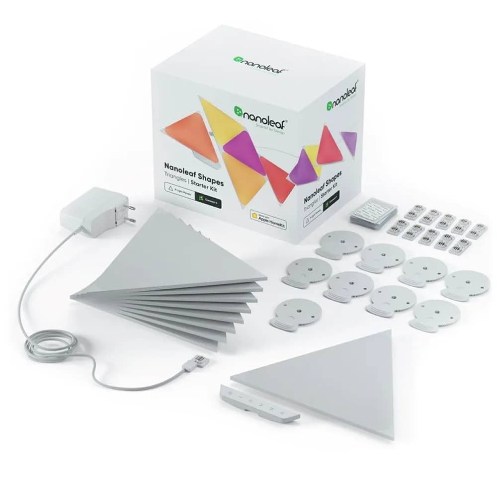 Nanoleaf Shapes Triangles Smart Light Panels Kit – 9 Panels, RGBW LED, Music Sensor, 720 Lumens Total (NL47-0002TW-9PK)