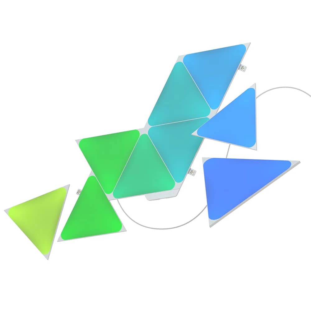 Nanoleaf Shapes Triangles Smart Light Panels Kit – 9 Panels, RGBW LED, Music Sensor, 720 Lumens Total (NL47-0002TW-9PK) – Experience a New Way to Listen to Music