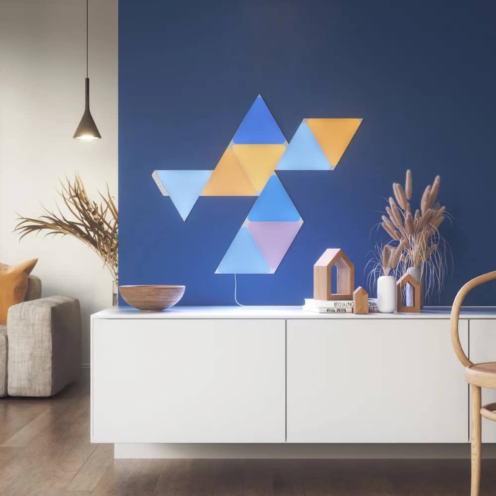 Nanoleaf Shapes Triangles Smart Light Panels Kit – 9 Panels, RGBW LED, Music Sensor, 720 Lumens Total (NL47-0002TW-9PK) – Nanoleaf Smarter Series App