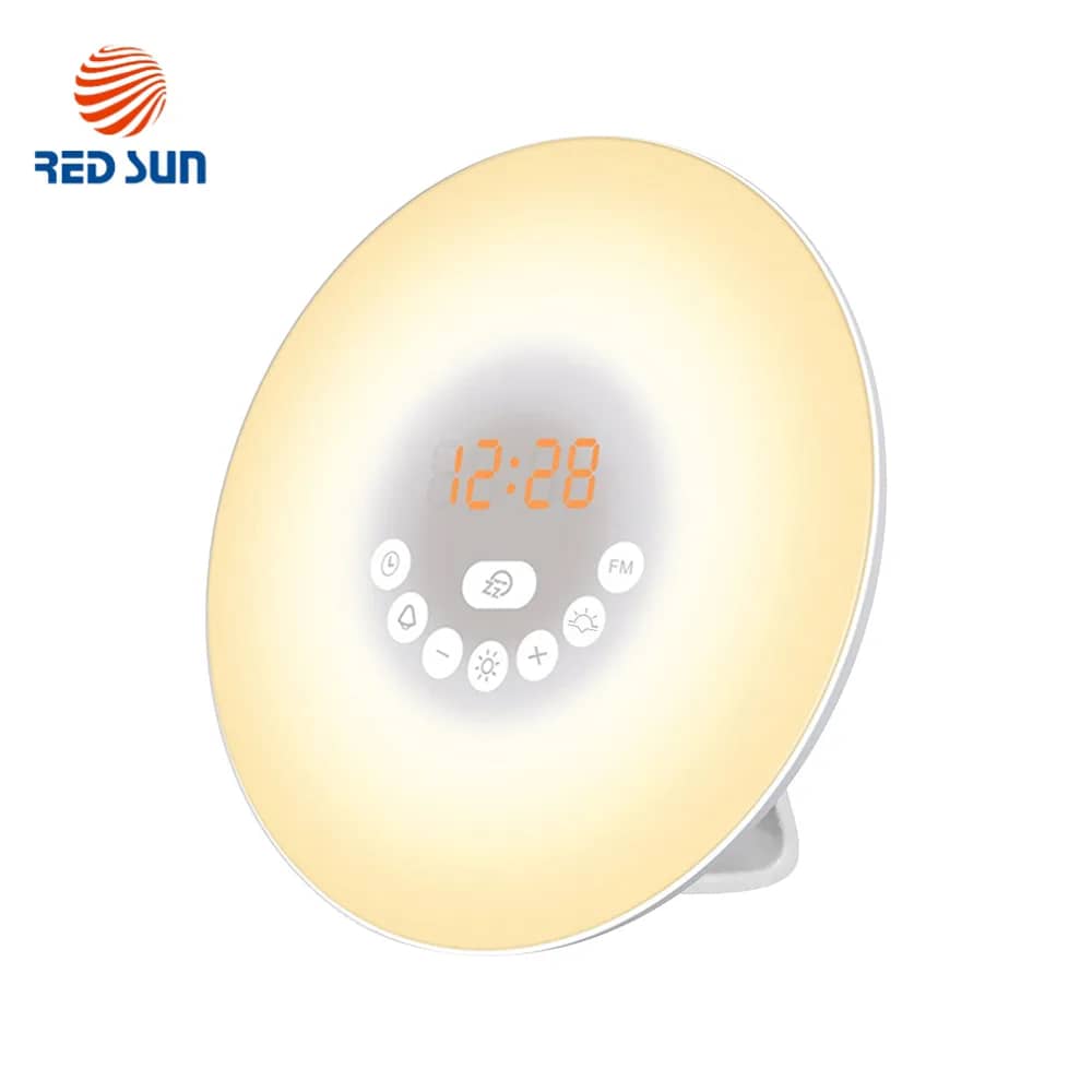 Red Sun Smart Wake-Up Light with Alarm and FM Radio – 6638D