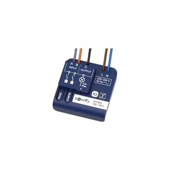 Somfy IZYMO io Receiver – On/Off Light Control, Compatible with TaHoma Control Unit