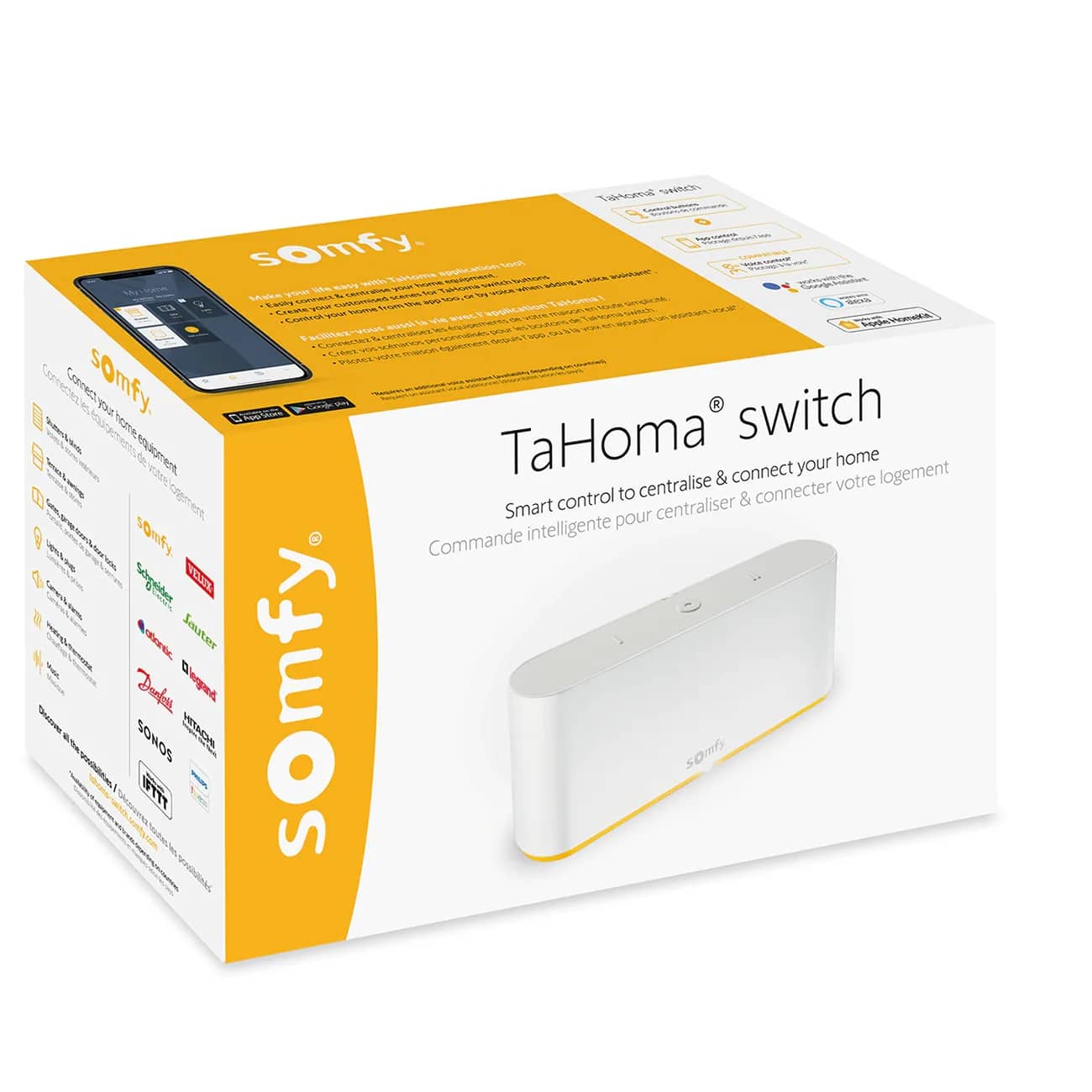 Somfy TaHoma Switch DIY Control Unit – RTS & Zigbee 3.0 Compatible, Voice Control – Compatible Brands and Partners