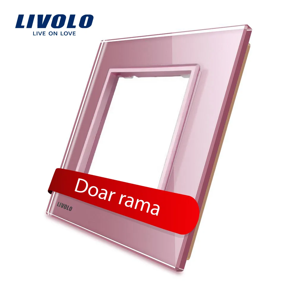 Pink Livolo glass frame, scratch-resistant