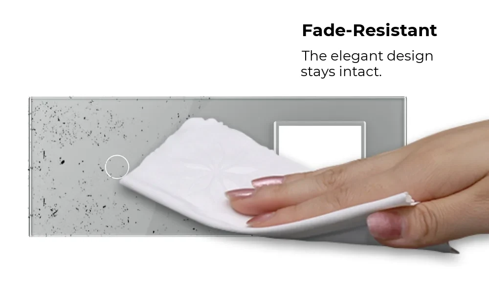 Livolo Glass Touch Light Switch Panel with Socket – 1 Gang + 1 Gang + Socket, Italian Standard 6/7M – detail 2