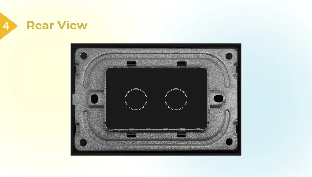 Livolo Glass Touch Light Switch Panel – 2 Gang, Italian Standard – detail 1