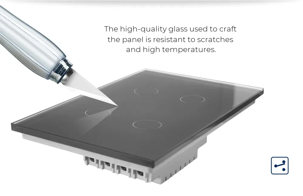 Livolo Glass Touch Light Switch – 4 Gang 2-Way / Intermediate (Cross), Italian Standard – New Series – detail 2