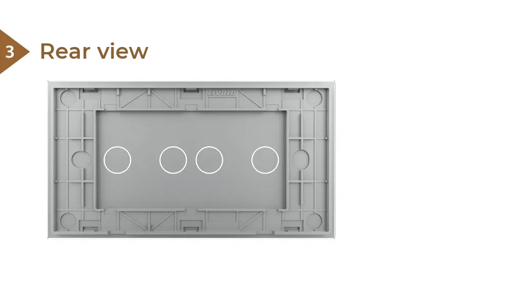 Livolo Glass Touch Light Switch Panel – 2 Gang + 2 Gang, Italian Standard 4M – detail 1