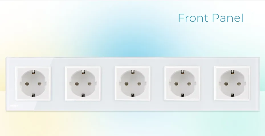 Livolo Quintuple Wall Socket with Glass Frame – detail 1