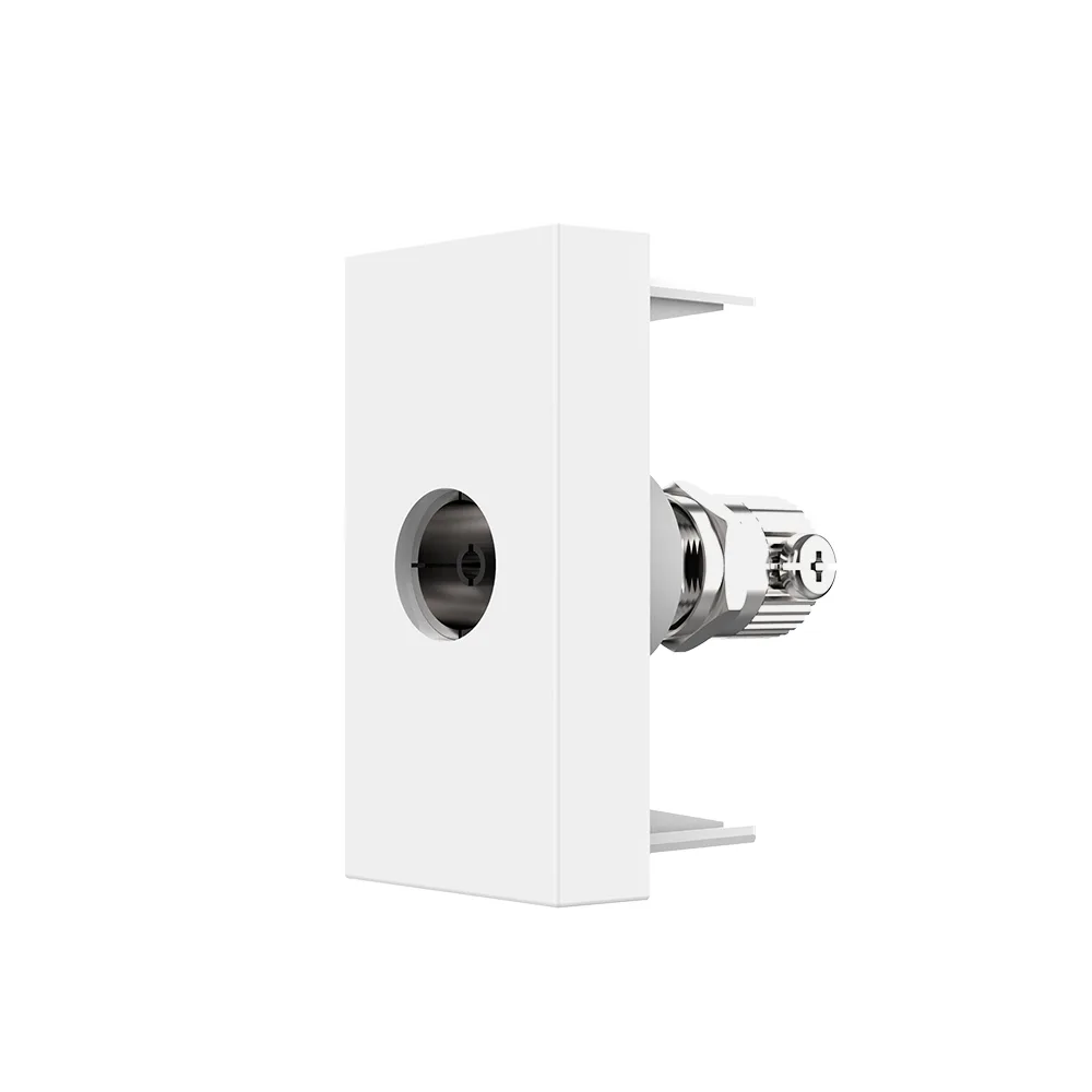 Livolo glass TV socket, white
