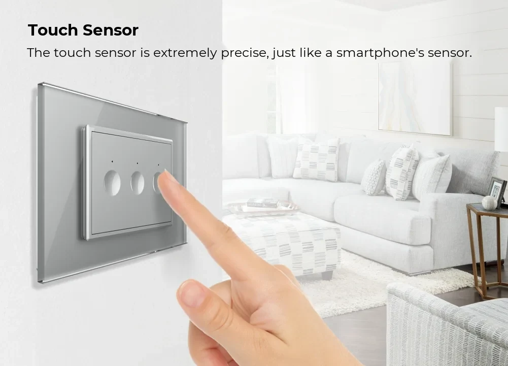 Livolo Wi-Fi Touch Light Switch – 3 Gang, Italian Standard, New Series, White (VL-FC3NY-3WP-11) – detail 1