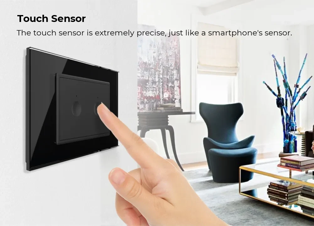 Livolo Wireless Glass Touch Light Switch – 2 Gang, Italian Standard – New Series – detail 1