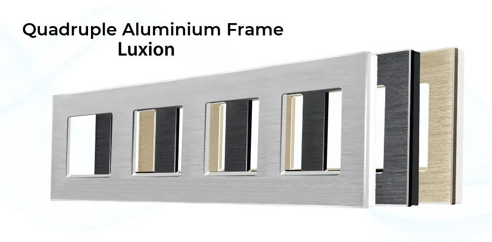 Luxion Aluminium Quadruple Frame – 4 Gang – detail 1