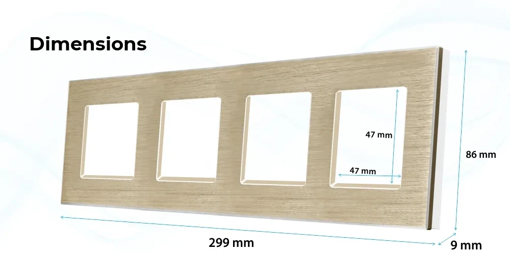 Luxion Aluminium Quadruple Frame – 4 Gang – detail 2