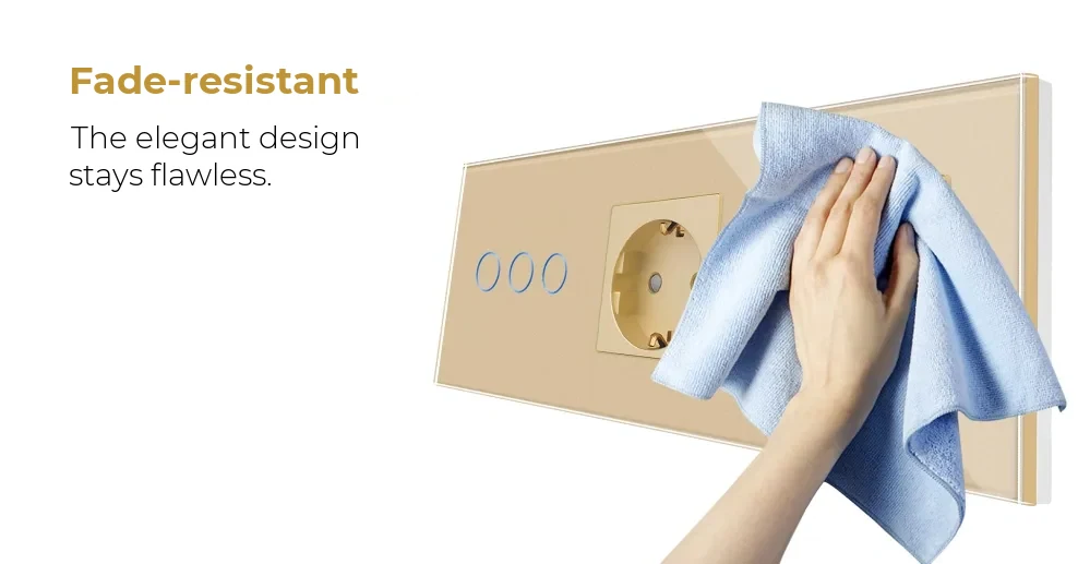 Luxion Glass Frame 3 Gang Light Switch + 2 Sockets – detail 1