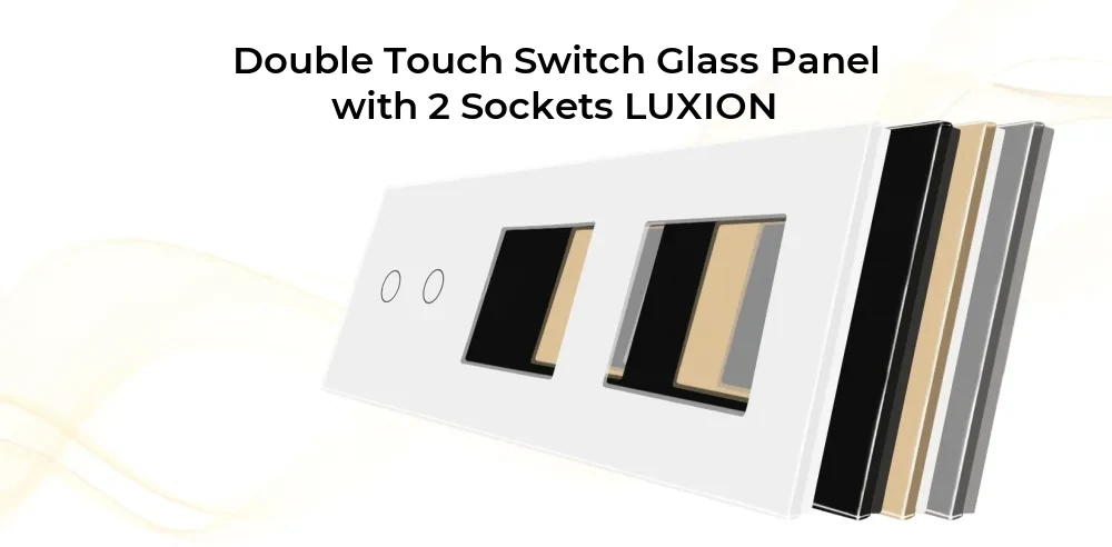 Luxion Glass Touch Light Switch Panel – 2 Gang + 2 Sockets – detail 1