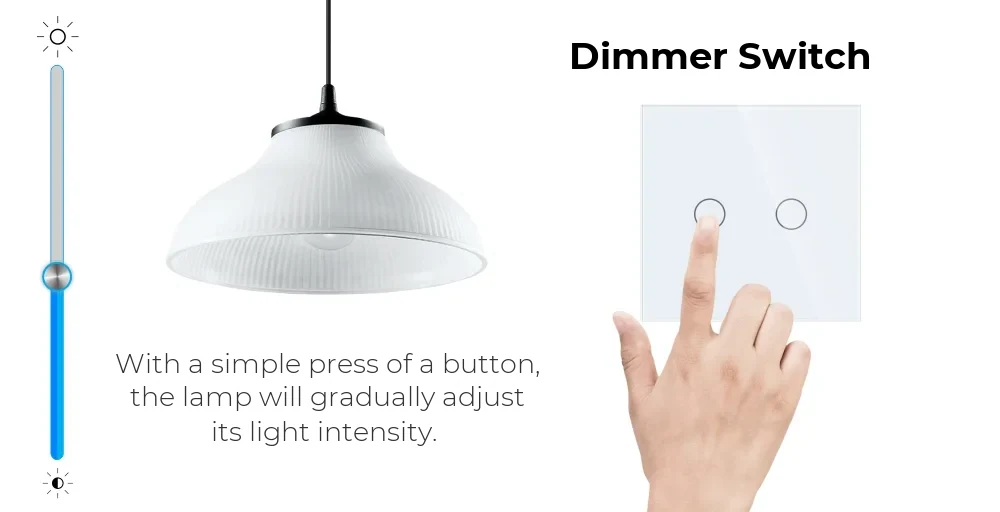 Luxion Glass Touch Dimmer Light Switch – 2 Gang, RF433 – detail 2