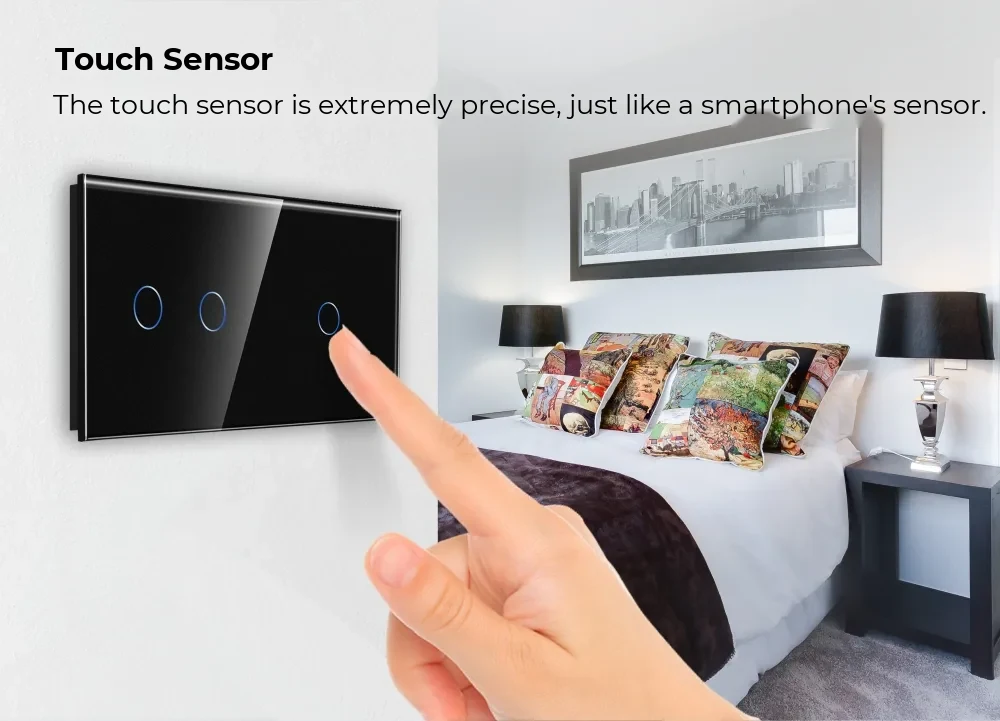Luxion Glass Touch Light Switch – 2 Gang + 1 Gang – detail 1