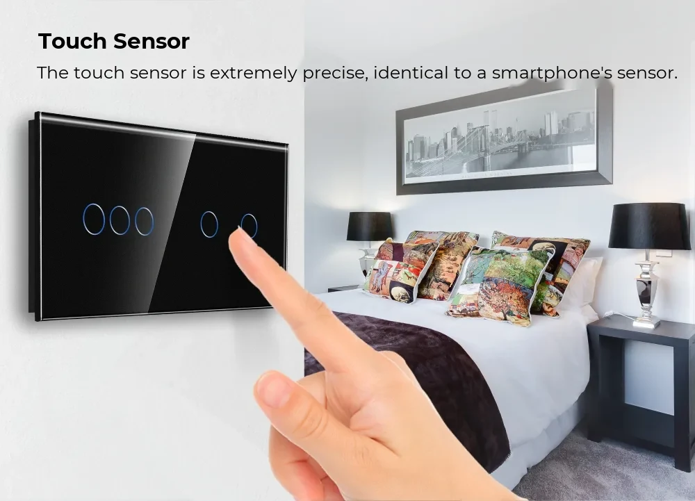Luxion Glass Touch Light Switch – 3 Gang + 2 Gang – detail 1