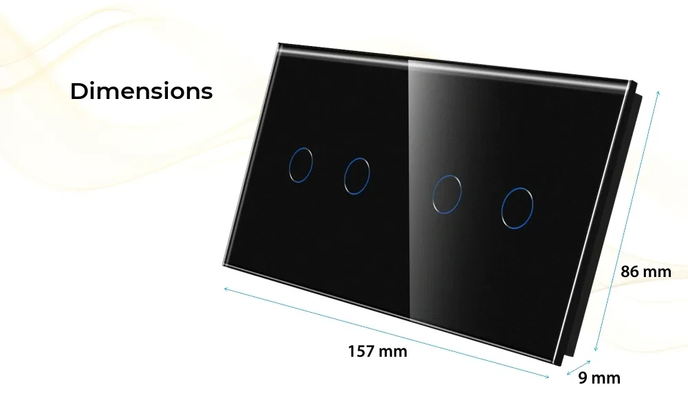 Luxion Glass Touch Light Switch Panel – 2 Gang + 2 Gang – detail 1