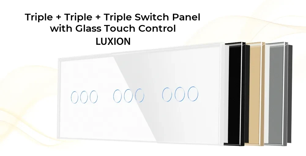 Luxion Glass Touch Light Switch Panel – 3 Gang + 3 Gang + 3 Gang (LX-GP024W) – detail 1