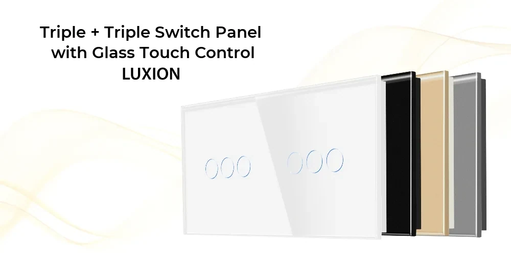 Luxion Glass Touch Light Switch Panel – 3 Gang + 3 Gang – detail 1