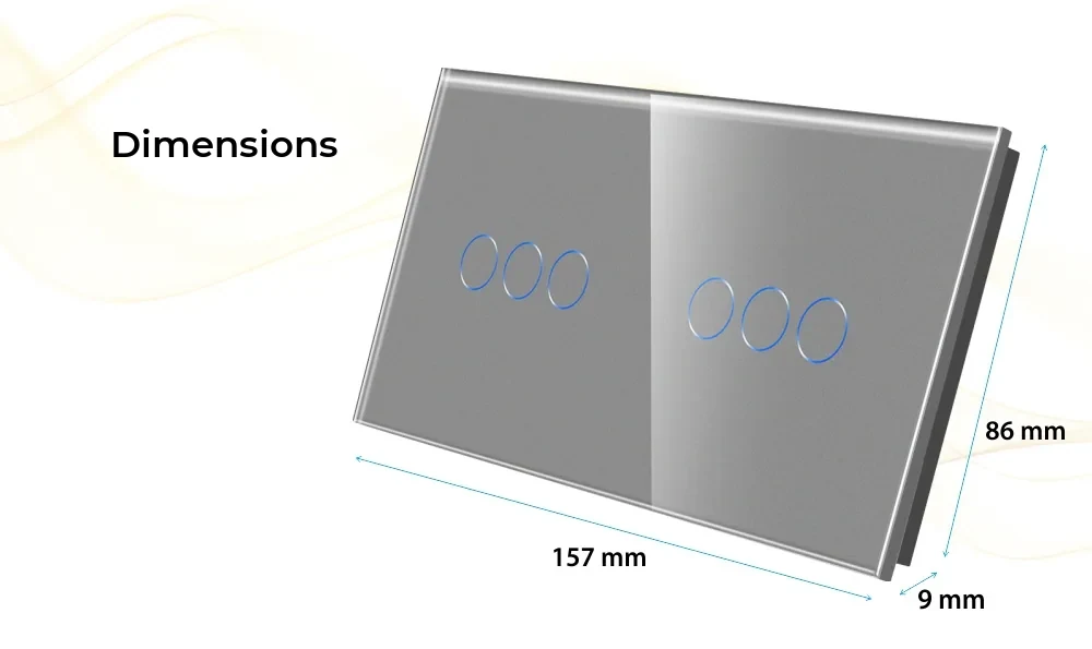 Luxion Glass Touch Light Switch Panel – 3 Gang + 3 Gang – detail 2