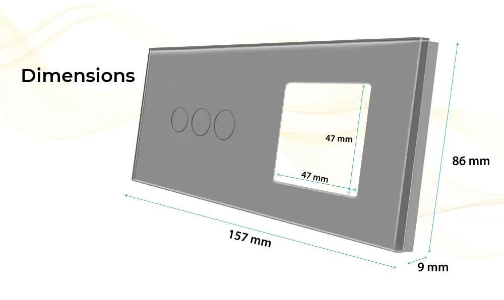 Luxion Glass Touch Light Switch Panel – 3 Gang + 1 Socket – detail 2