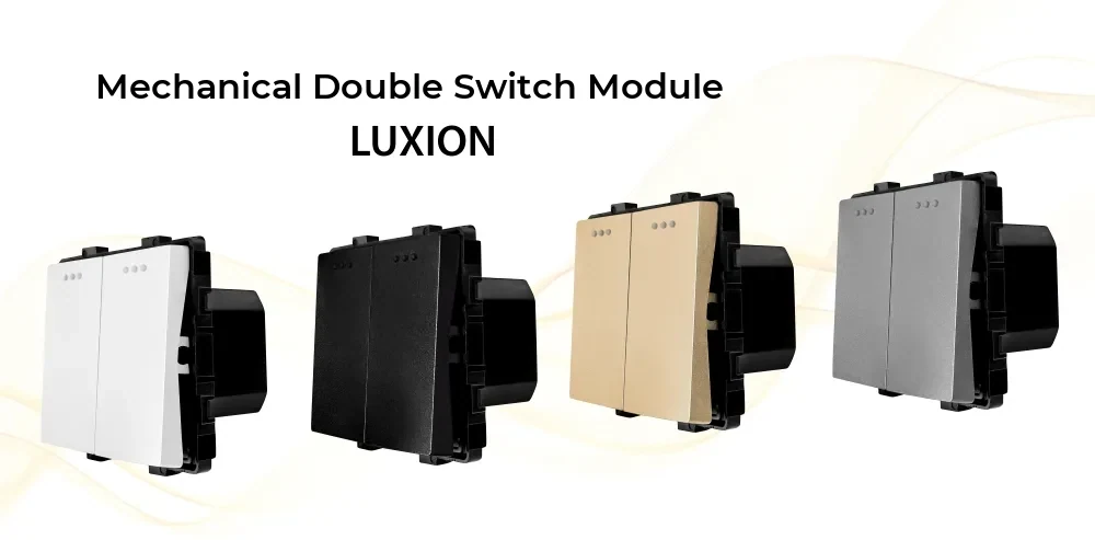 Luxion Mechanical 2 Gang Momentary (Push-to-Reset) Switch Module – detail 1
