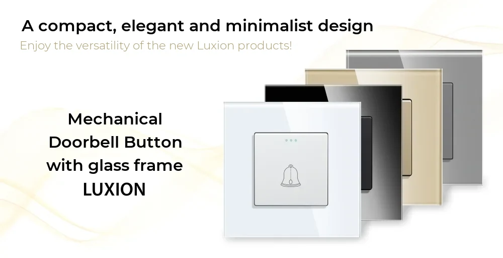 Luxion Mechanical Doorbell Push Button with Glass Frame – detail 1