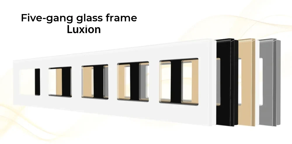 Luxion Tempered Glass 5-Gang Frame – detail 1