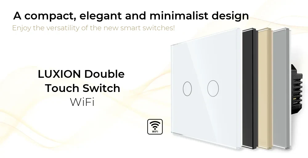 Luxion Wi-Fi Glass Touch Light Switch – 2 Gang – detail 1