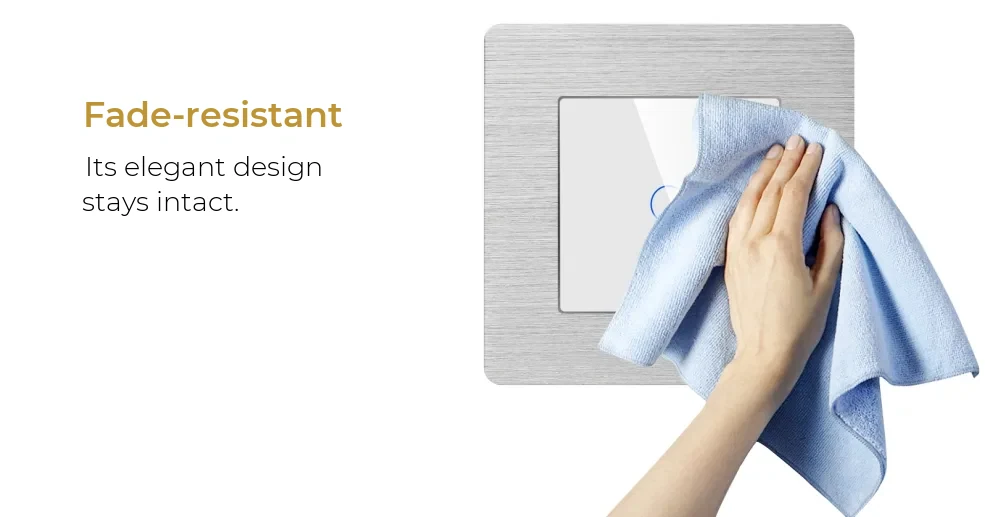 Luxion Wi-Fi Glass Touch Light Switch with Aluminium Frame – 1 Gang – detail 2