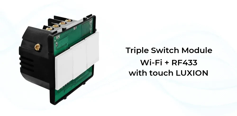 Luxion Wi-Fi + RF433 Touch Light Switch Module – 3 Gang (LX-WT2-RA301) – detail 1