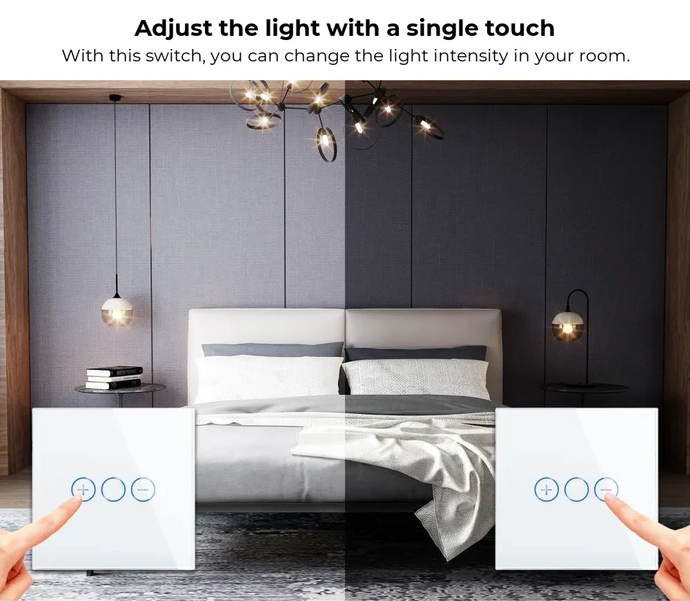 Luxion Zigbee Glass Touch Dimmer Switch – 1 Gang – detail 1