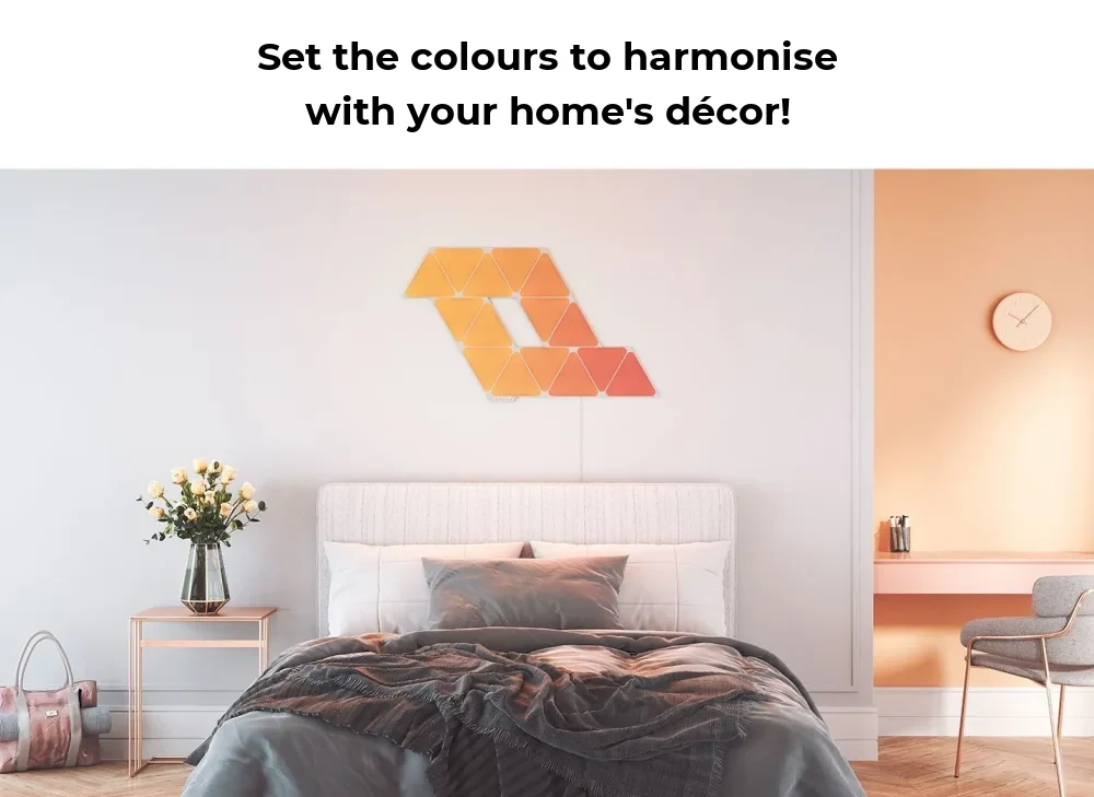 Nanoleaf Shapes Triangles Light Panels Kit – 15 Panels, RGBW LED, Music Sensor, 2.5 m Cable, Voice Assistant Compatible – detail 2