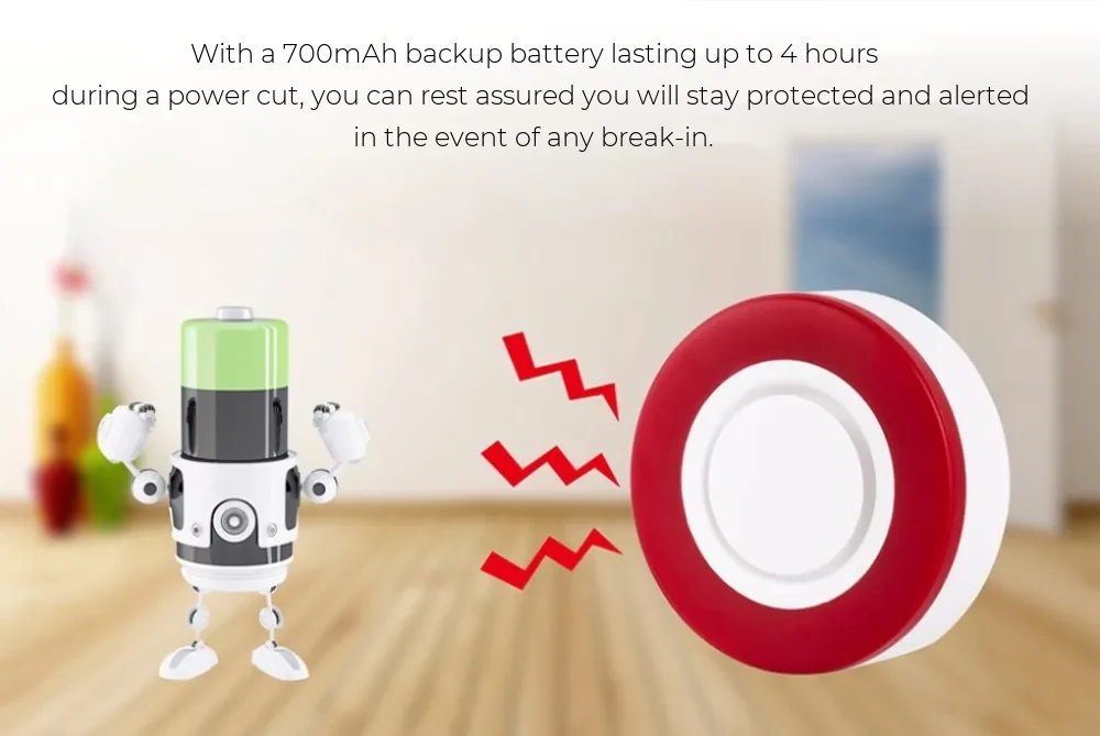 Owon Smart Siren SIR216 – App Control, Zigbee, 95 dB, 700 mAh Backup Battery – detail 2