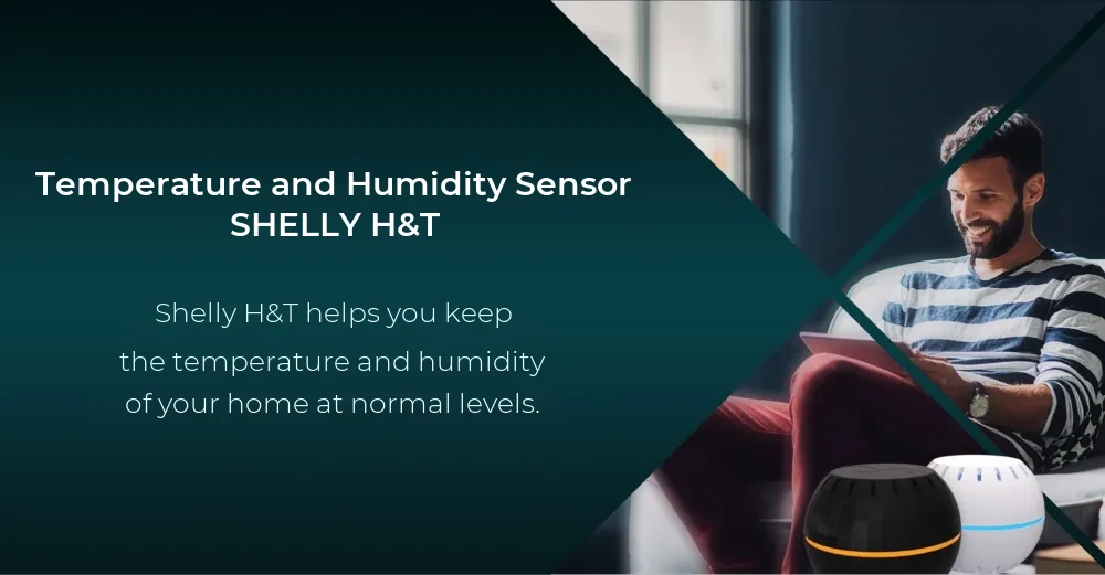 Shelly H&T Wi-Fi Temperature and Humidity Sensor – App Monitoring and History – Black – detail 1